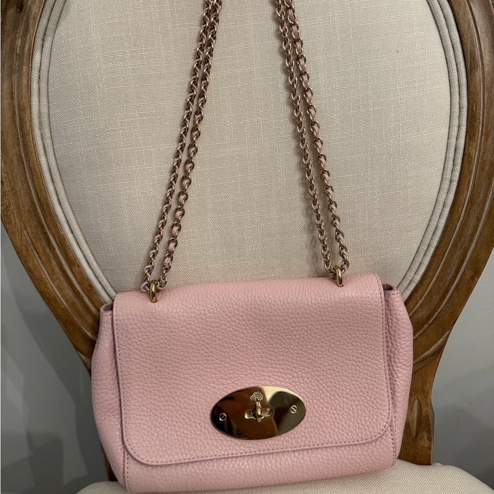 ✨ Mulberry Lily Heavy Grain Leather Shoulder Bag – Powder Rose